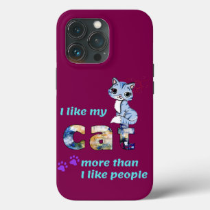 "Cats Better Company Than Men" Stylish Artwork iPhone 13 Pro Case