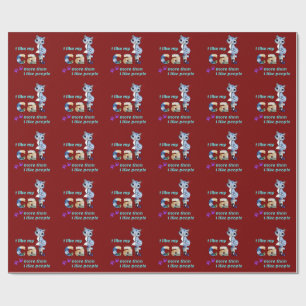 "Cats Better Company Than Men" Stylish Artwork Wrapping Paper