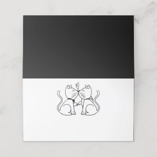 Cats Black Wedding Bridal Shower Anniversary Place Card
