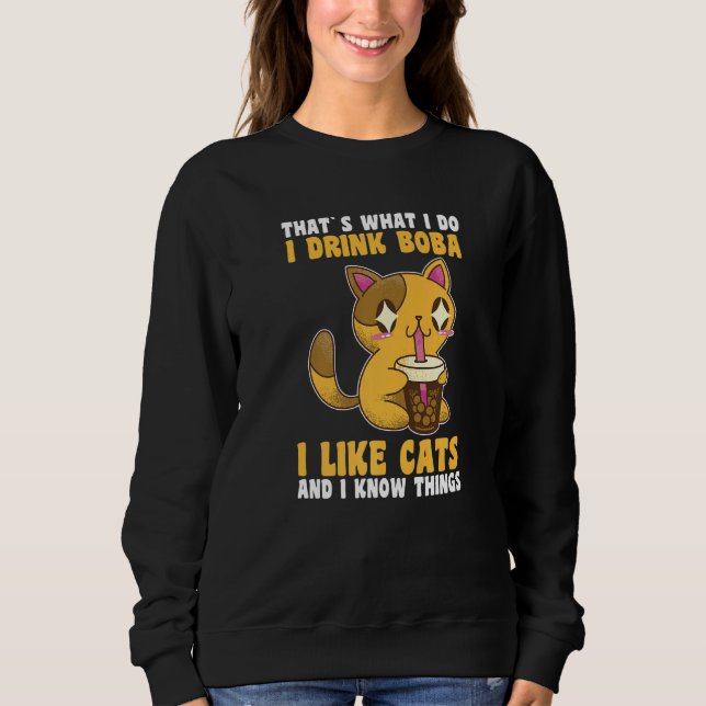 Cats Boba Tea Bubble Tea   Sweatshirt (Front)