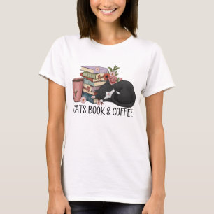 Cats book and coffee T-Shirt
