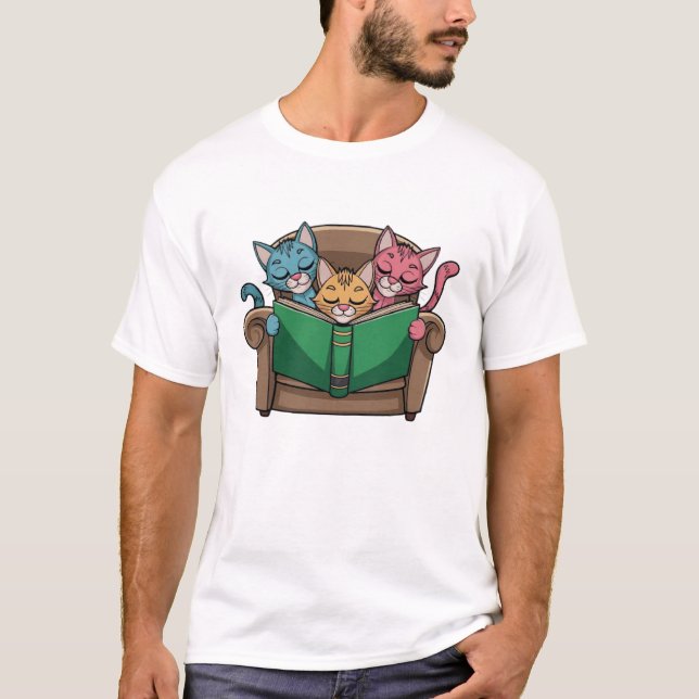 Cats Book T-Shirt (Front)