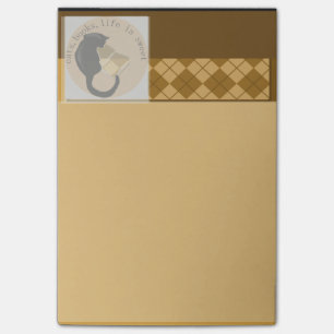 Cats Books Life is Sweet Large Post-it® Note