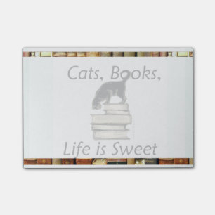 Cats, Books, Life is Sweet Post-it® Note