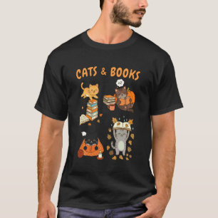 Cats & Books Lover Reading Book Lover Bookish Cat T-Shirt