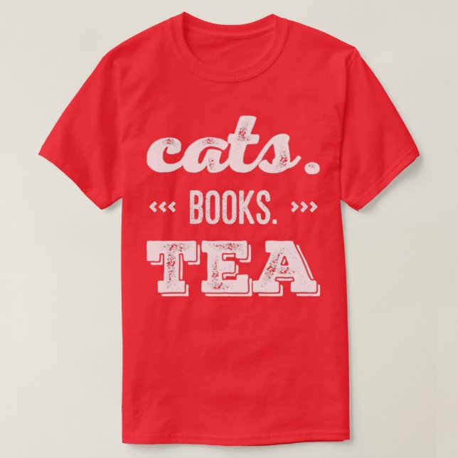 Cats books tea T-Shirt (Design Front)