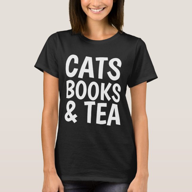 CATS BOOKS & TEA T-shirts (Front)