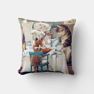 Cat's Breakfast Time, Louis Wain Cushion