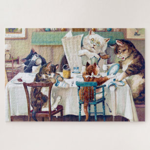 Cat's Breakfast Time, Louis Wain Jigsaw Puzzle