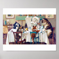 Cat's Breakfast Time, Louis Wain