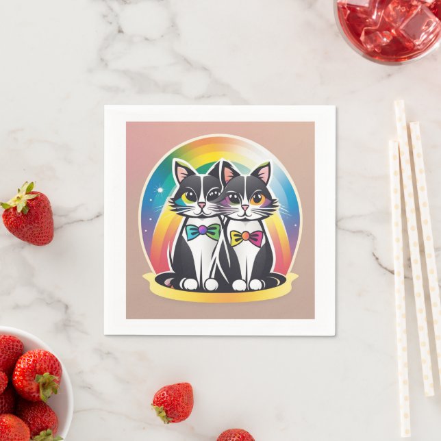 Cats  BRIDE AND GROOM   Napkin (Insitu)