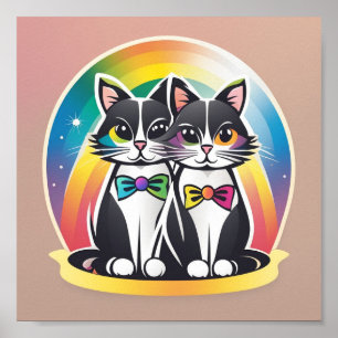 Cats  BRIDE AND GROOM   Poster