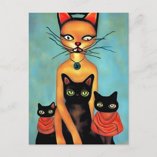 Cats by AI Postcard (Front)