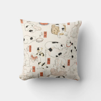 Cats by Utagawa Kuniyoshi Cushion