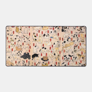 Cats by Utagawa Kuniyoshi Desk Mat