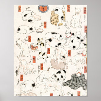 Cats by Utagawa Kuniyoshi Poster