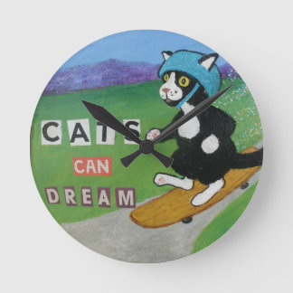 Cats Can Dream Wall Clock
