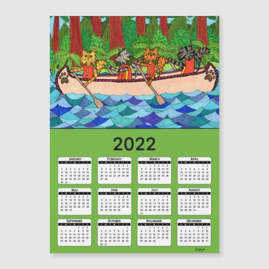 River Cats Schedule 2022 Cats Canoe River Forest Cute 2022 Calendar Magnet | Zazzle.co.uk