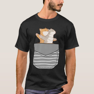 Cats Cardboard Cat In Pocket T-Shirt