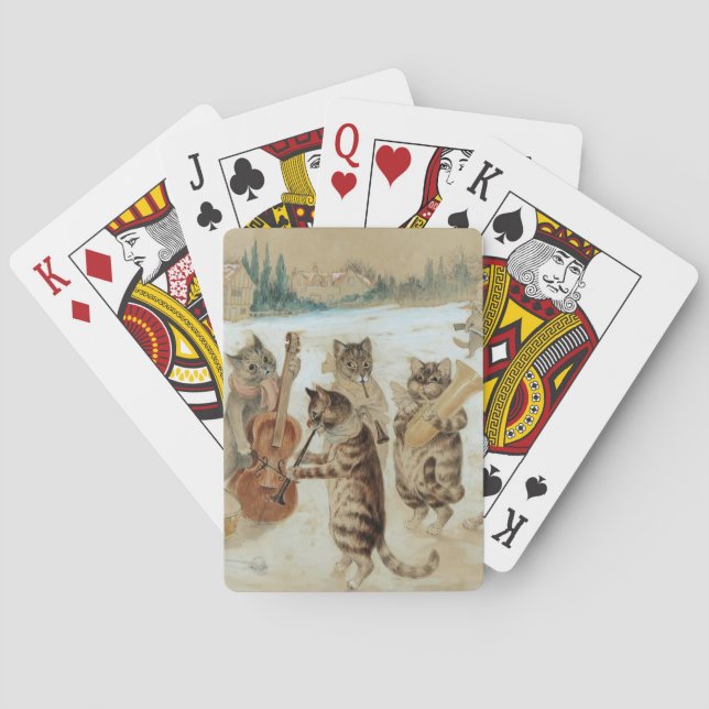 Cats Carol Singing by Louis Wain    Playing Cards (Back)
