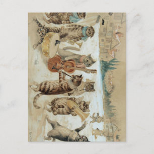 Cats Carol Singing by Louis Wain  Postcard