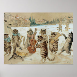 Cats Carol Singing by Louis Wain   Poster