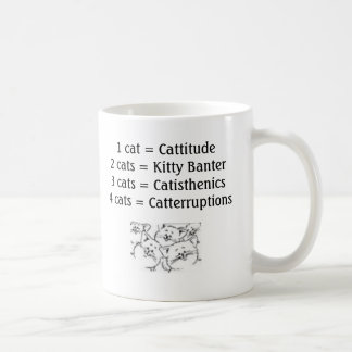 Cats_-_Cartoon_2, 1 cat = Cattitude 2 cats = Ki... Coffee Mug