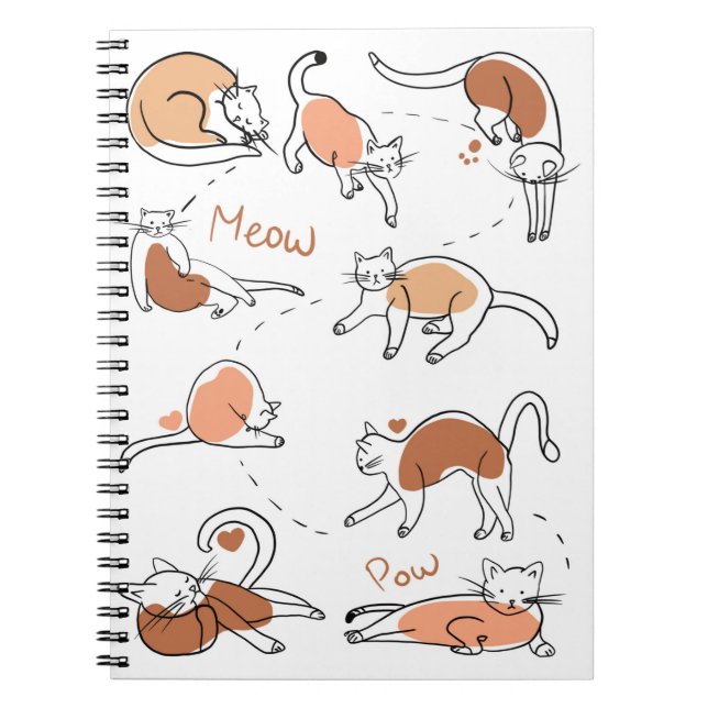 Cats Cat Doodles Cat Drawings Animals Cat Sketches Notebook (Front)