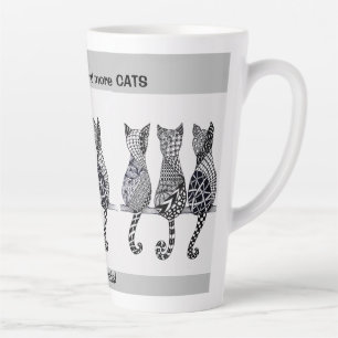 Cats...cats...and more cats sitting on a log latte mug