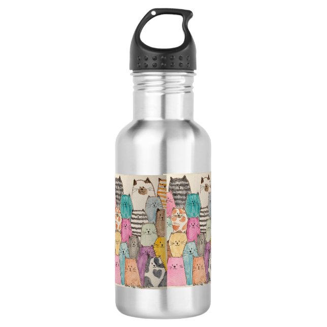 Cats! Cats! Cats! 532 Ml Water Bottle (Front)