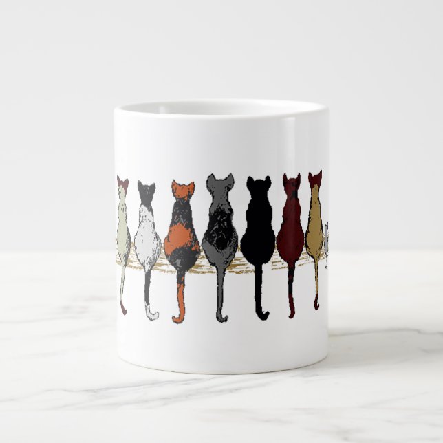 Cats, Cats, Cats, and a Kitten Large Coffee Mug (Front)