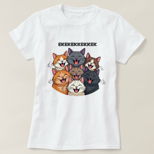 Cats chattering, chirping, ekekek T-Shirt (Design Front)