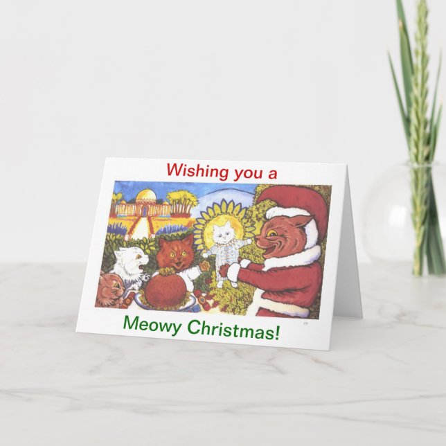 Cats' Christmas, by Louis Wain Holiday Card (Front)