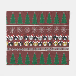 Cats Christmas Fleece Blanket