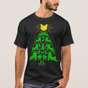 Cats Christmas Funny Christmas Tree Meowy Cat Love T-Shirt