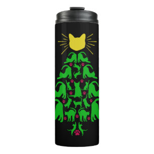 Cats Christmas Funny Meowy Christmas Tree Cat Love Thermal Tumbler