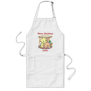 Cats christmas gift, personalised name long apron
