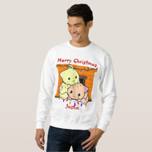Cats christmas gift, personalised name sweatshirt