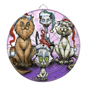 Cats Christmas Hats Dartboard