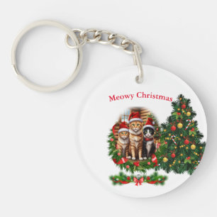 Cats Christmas keychain