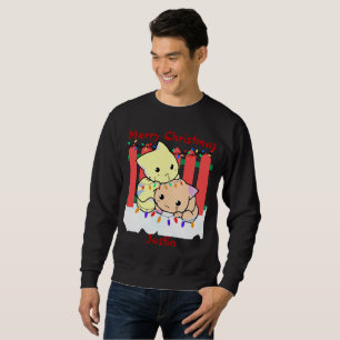 Cats christmas out door, personalised name sweatshirt