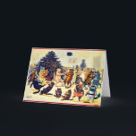 Cat's Christmas Party, Louis Wain Holiday Card<br><div class="desc">*You can customise the background of this item freely using "Edit Design". Louis Wain (5 August 1860 – 4 July 1939) was an English artiste known for his drawings, which consistently featured anthropomorphised large-eyed cats and kittens. In his later years he may have suffered from schizophrenia (although this claim is disputed), which, according to some psychiatrists, can be seen...</div>
