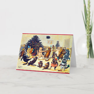 Cat's Christmas Party, Louis Wain Holiday Card