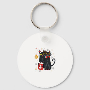 Cats Christmas Retro 50s 60s Xmas (2) Key Ring