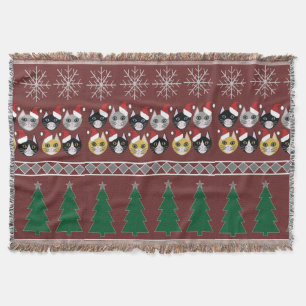 Cats Christmas Throw Blanket