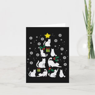 Cats Christmas Tree Cute Cat Lover Xmas Winter Wom Card