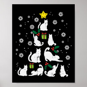 Cats Christmas Tree Cute Cat Lover Xmas Winter Wom Poster