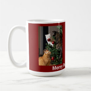 Cats Christmas Tree, Image Names Text, Customize, Coffee Mug