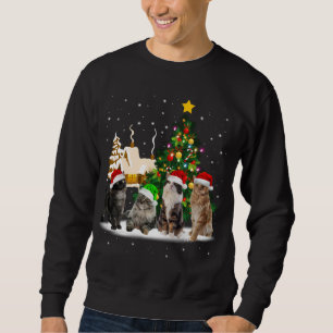 Cats Christmas Tree Lights Ugly Sweater Cat Mum Ca