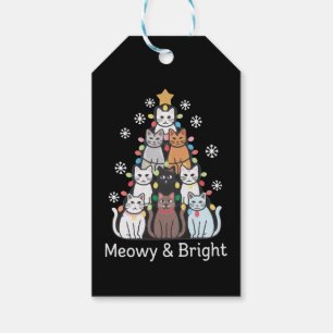Cats Christmas Tree Meowy Bright Cute Xmas  Gift Tags